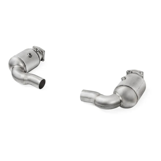 Akrapovič Porsche 911 Turbo/Turbo S (991.2) Link Pipe Set with Cat (Stainless Steel)