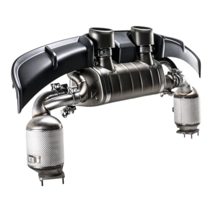 Akrapovič Porsche 911 Turbo/Turbo S/Cabriolet/Sport Classic (992) 2020-2024 Link Pipe Set with Cat (Stainless Steel)
